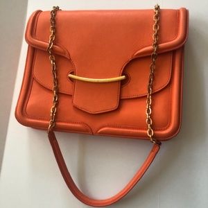 Alexander McQueen Orange Heroine gold chain bag M